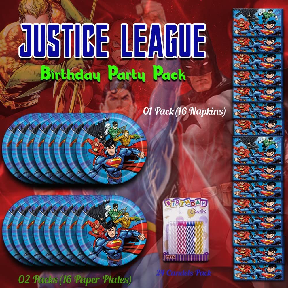 Justice League Happy Birthday Party Supplies Set - 16 Pack 7