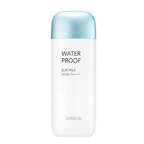 Missha All Around Safe Block Waterproof Sun Milk SPF50+ PA++++ - Lightweight Sunscreen for Face & Body, Daily UV Protection, Ideal for Outdoor Activities, Swimming & Beach Days