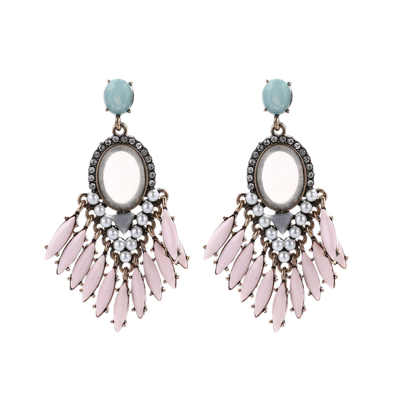 Stylish Baroque Rhinestone Geometric Dangle Earrings for Women - Elegant Party Jewelry Gift Set, Perfect for Weddings, Prom, Evening Events & Special Occasions