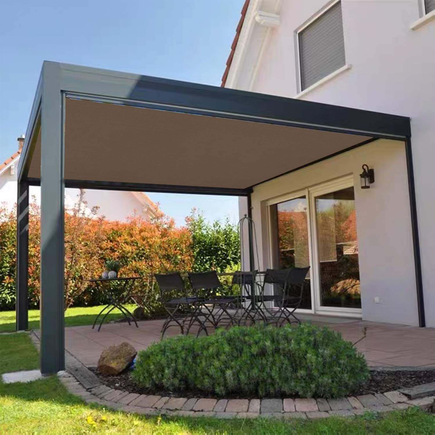 COARBOR 8Ft x 127Ft Outdoor Shade Cloth - Sun Shade Fabric Roll for Pergola, Carport, Patio, Deck, Backyard, Garden, Greenhouse, Yard & Balcony - UV Protection & Durable Brown Cover - Perfect for DIY Projects, Outdoor Relaxation & Plant Protection