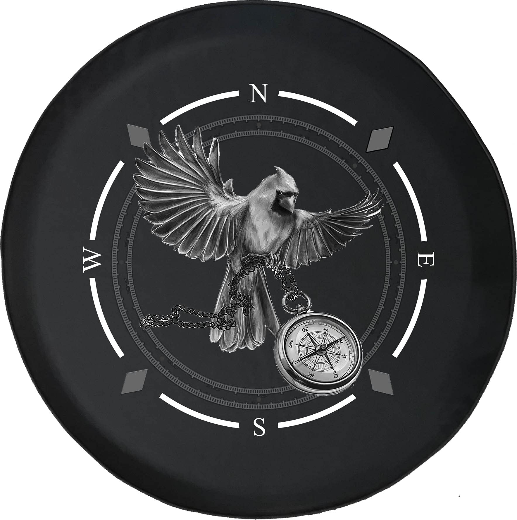 American Unlimited Spare Tire Cover with Compass Design - Universal Fit for SUV, Trailer, RV & Most Vehicles | Durable Wheel Protector for Off-Road Adventures & Camping Trips