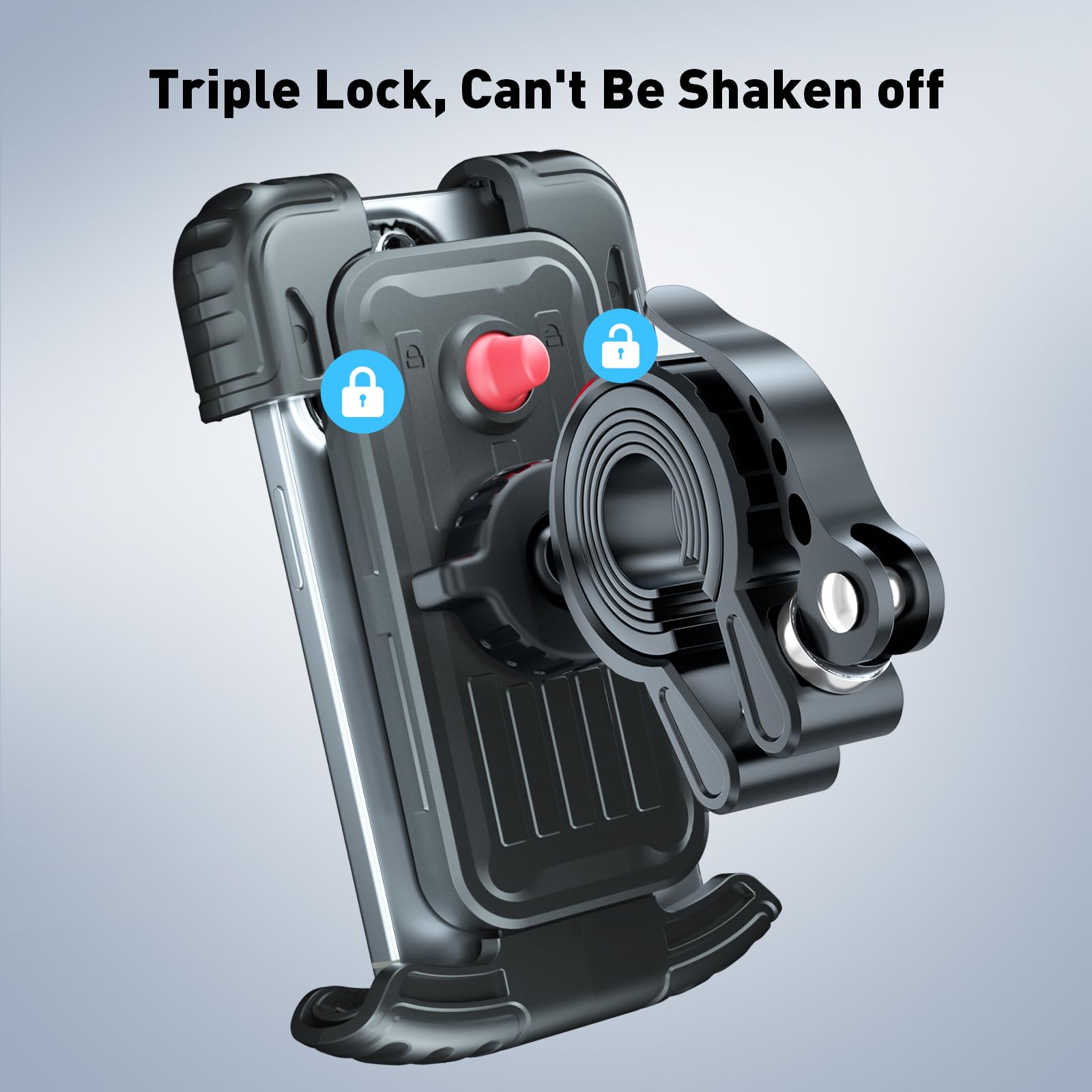 Hiboy 360° Rotatable Universal Bike Phone Holder - Anti-Shake Motorcycle & Bicycle Handlebar Mount for 5.1-6.8