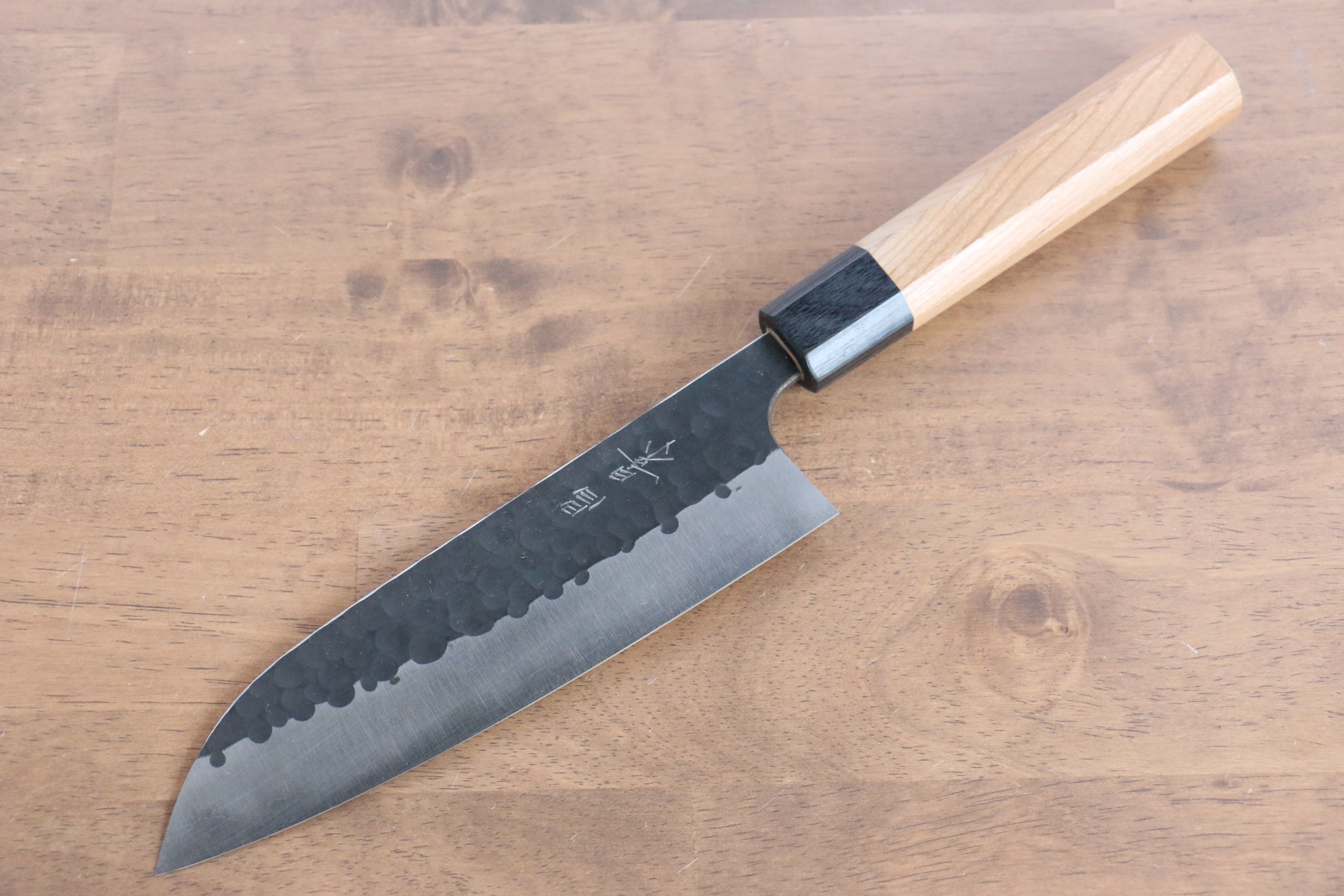 Masakage Koishi Blue Super Santoku Knife 165mm - Japanese High Carbon Steel Blade with American Cherry Wood Handle - Perfect for Slicing, Dicing, and Chopping Vegetables, Meat, and Fish