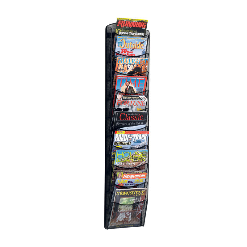 10-Pocket Mesh Wall Organizer - Black, Durable & Space-Saving for Home, Office, or Classroom Storage