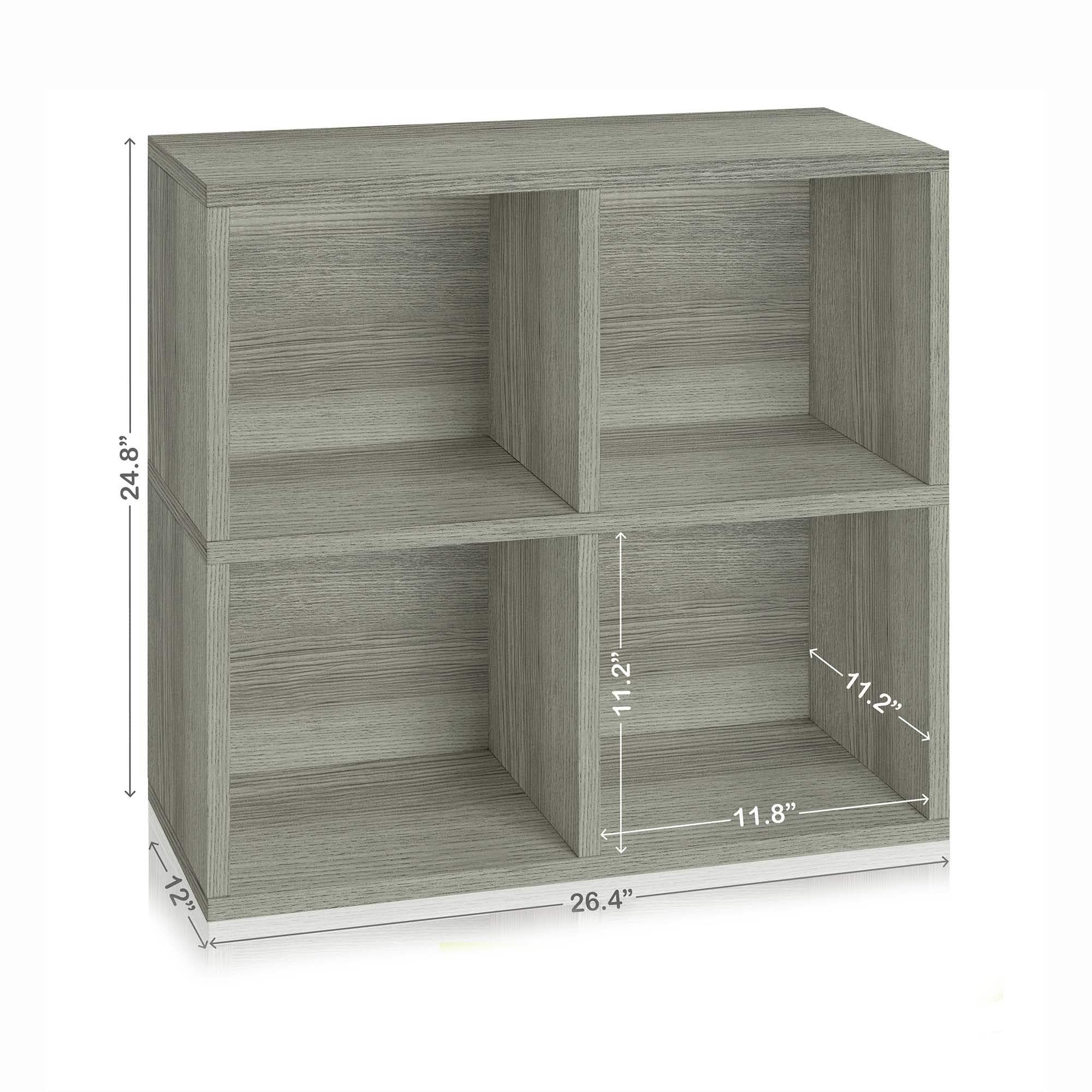 Way Basics 4-Cube Bookshelf - Modern Closet Organizer & Storage Shelf for Bedroom, Office, Kids Room | Space-Saving Home Organization Solution