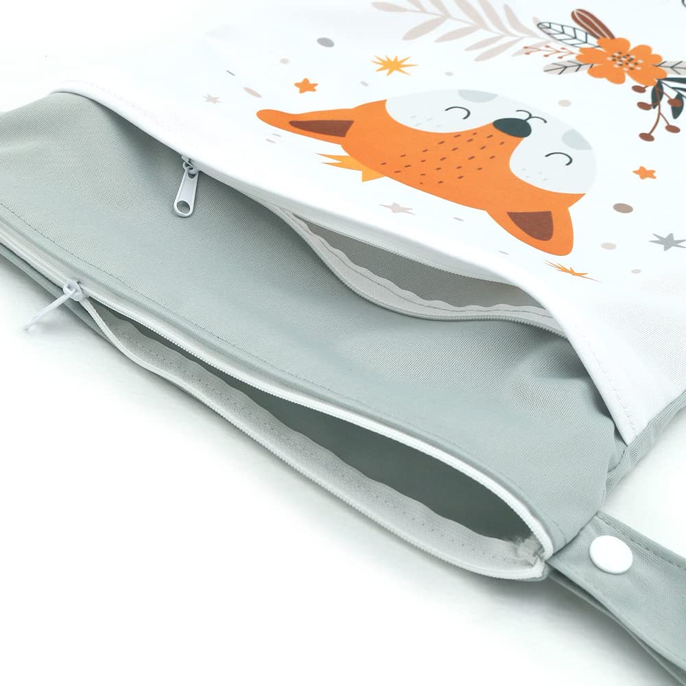 MOMIGO 2-Pack Reusable Wet Dry Bags for Baby - Washable Cloth Diaper Storage, Travel & Gym Organizer (11.8 x 15.7 Inch) - Perfect for Daycare, Swimming & On-the-Go Essentials