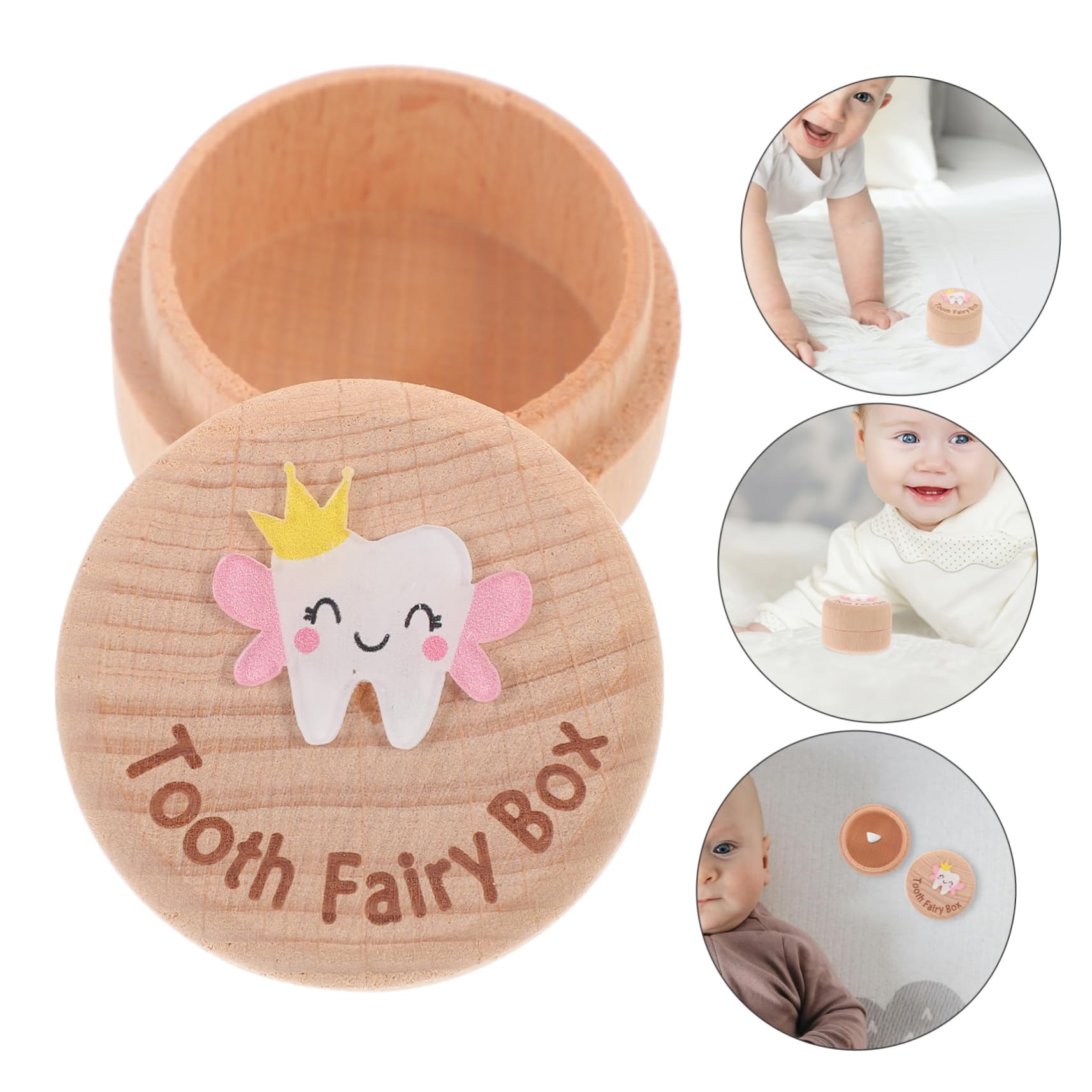 TOYANDONA Wooden Baby Tooth Keepsake Box - First Tooth Holder, Memory Box for Lost Teeth & Baby Hair - Perfect for Baby Shower Gifts & Childhood Memorabilia Storage
