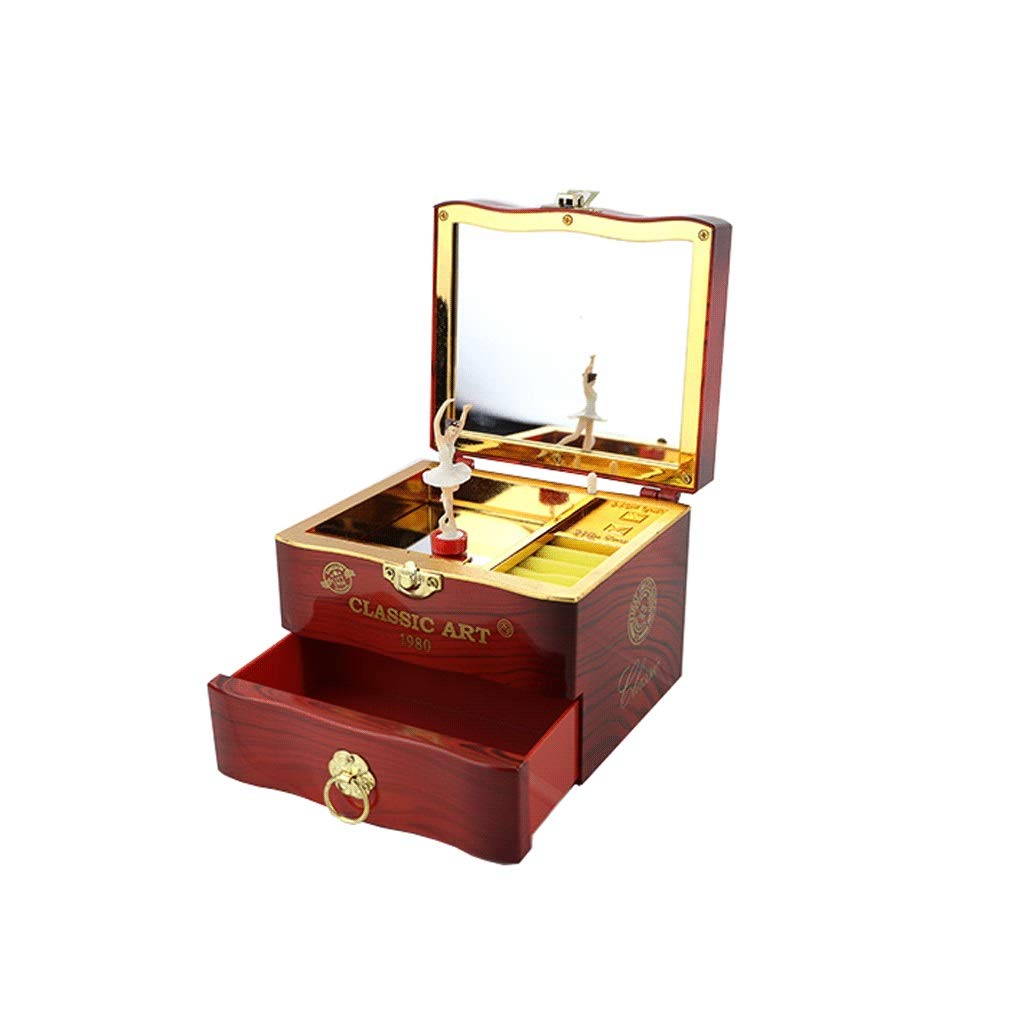 Elegant Musical Ballerina Jewelry Box with Spinning Princess - Plastic Music Jewelry Storage for Women, Kids & Girls (Wine Red) | Perfect Gift for Birthday, Anniversary & Special Occasions
