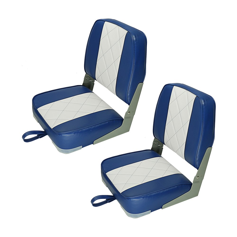 Seamander Marine Low Back Boat Seat - Comfortable & Durable Fishing Boat Chair for Pontoon, Bass, and Deck Boats - Perfect for Relaxing & Fishing on the Water