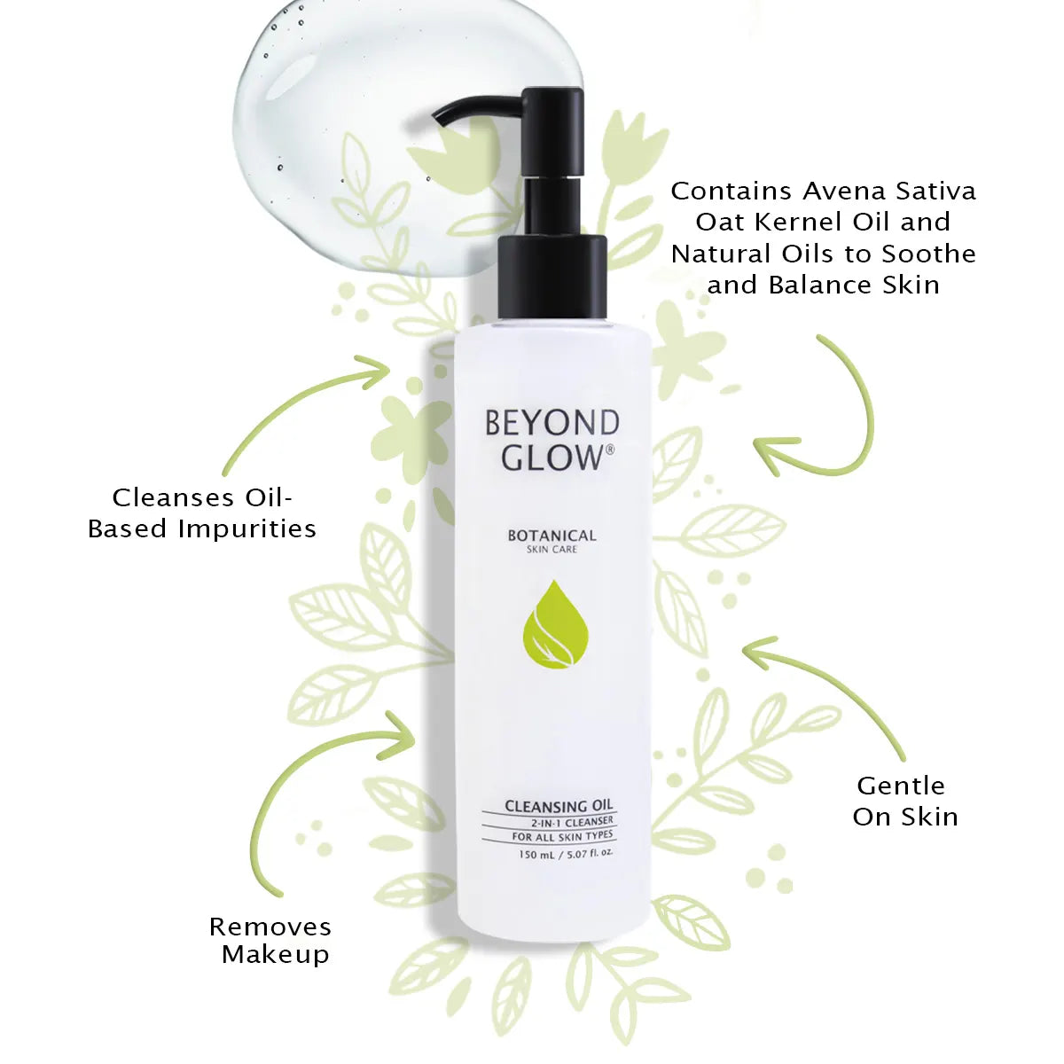 Beyond Glow Cleansing Oil 150ml - Gentle Makeup Remover & Deep Facial Cleanser for All Skin Types - Perfect for Daily Skincare & Travel Essentials