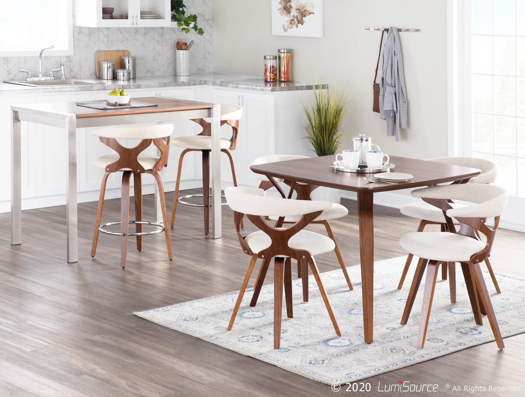 LumiSource Gardenia Upholstered Dining Chair - Mid-Century Modern Kitchen Chair for Dining Table - Comfortable & Stylish Seating for Home, Restaurant, or Office Use