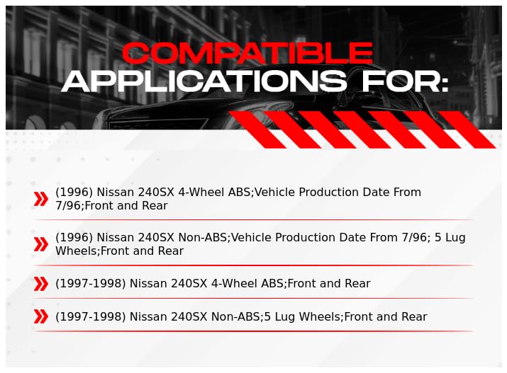 R1 Concepts Front & Rear Brake Kit - Ceramic Brake Pads & Rotors for 1996-1998 Nissan 240SX | High-Performance Braking System for Street & Track Use
