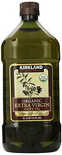 Kirkland Signature Organic Extra Virgin Olive Oil, 2L (4 Pack) - Premium Cold Pressed Olive Oil for Cooking, Salad Dressing & Healthy Recipes - Perfect for Mediterranean Diet & Home Cooking