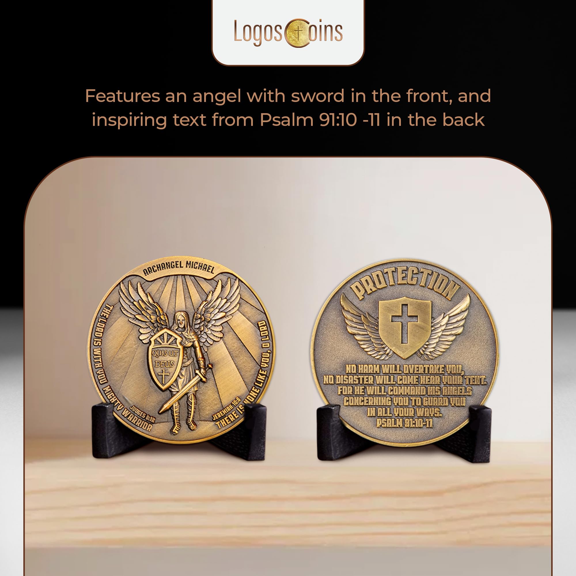 10Pc Archangel Saint Michael Challenge Coin - 1.75
