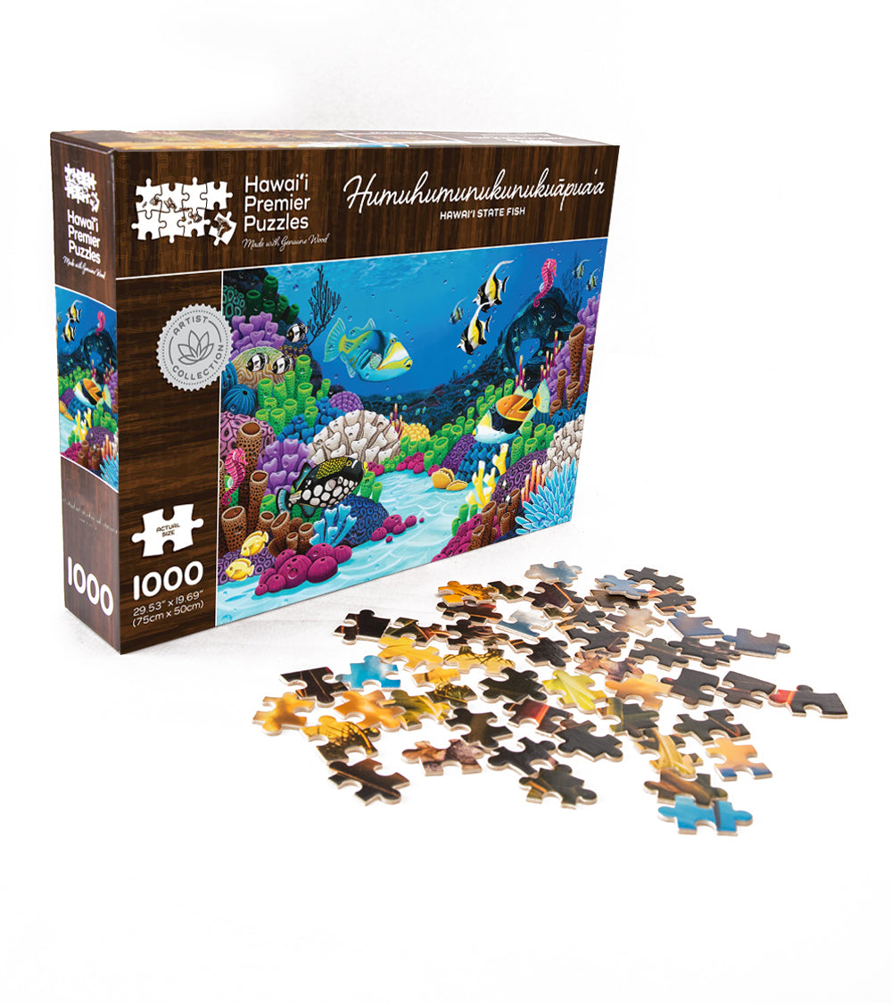 Humuhumunukunukuapua'a Wooden Jigsaw Puzzle - Hawaiian Fish Theme 500-Piece Educational Toy for Adults & Kids - Perfect for Family Game Night, Classroom Activities & Stress Relief