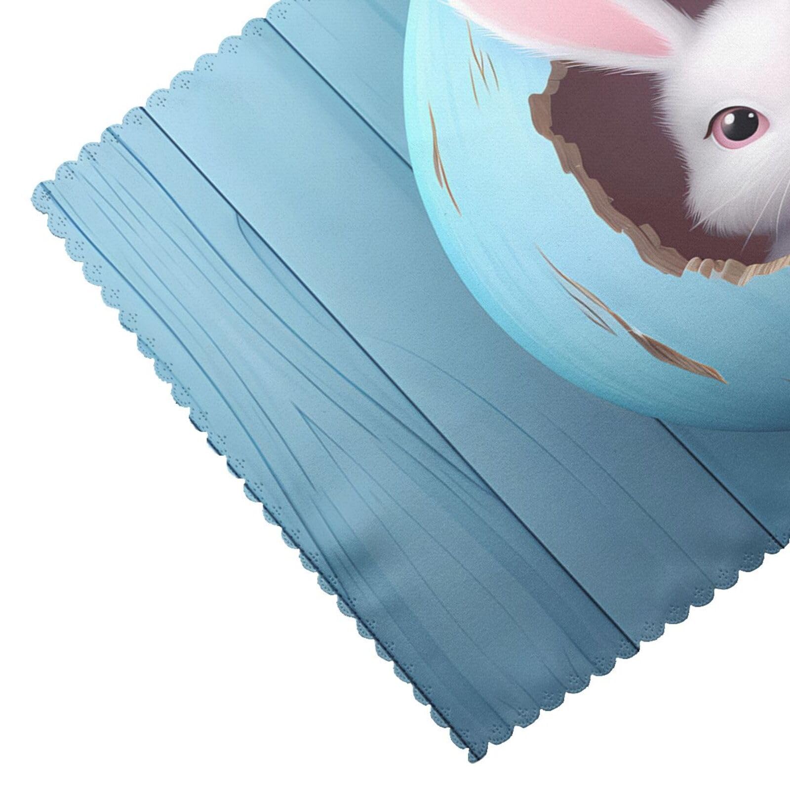 Funny Easter Bunny Cute Rabbit Eggs Placemats - Set of 4 Heat-Resistant Washable Non-Slip Table Mats for Dining - 12x18 Inches - Perfect for Easter Brunch, Spring Decorations & Holiday Table Settings