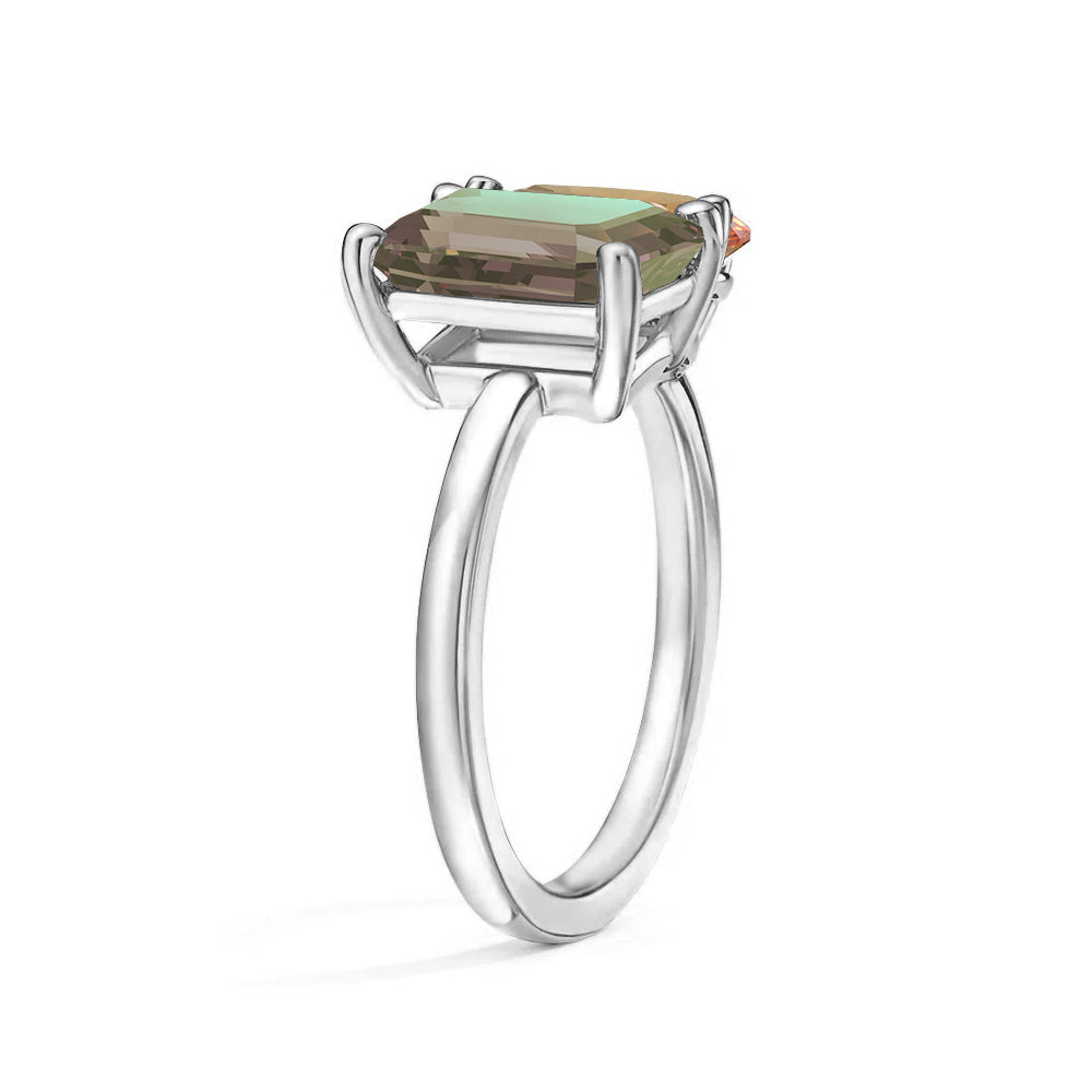 Personalized Alexandrite Toi et Moi Anniversary Ring - Custom Birthstone Jewelry for Couples, Engagements & Romantic Gifts