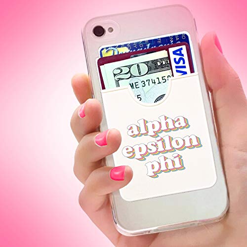Alpha Epsilon Phi Koala Pouch - Retro Design Slim Card Holder for iPhone & Android - Ultra Thin Phone Wallet Stick On - Holds 4 Cards & Cash - Perfect for Sorority Sisters, College Students & Daily Use