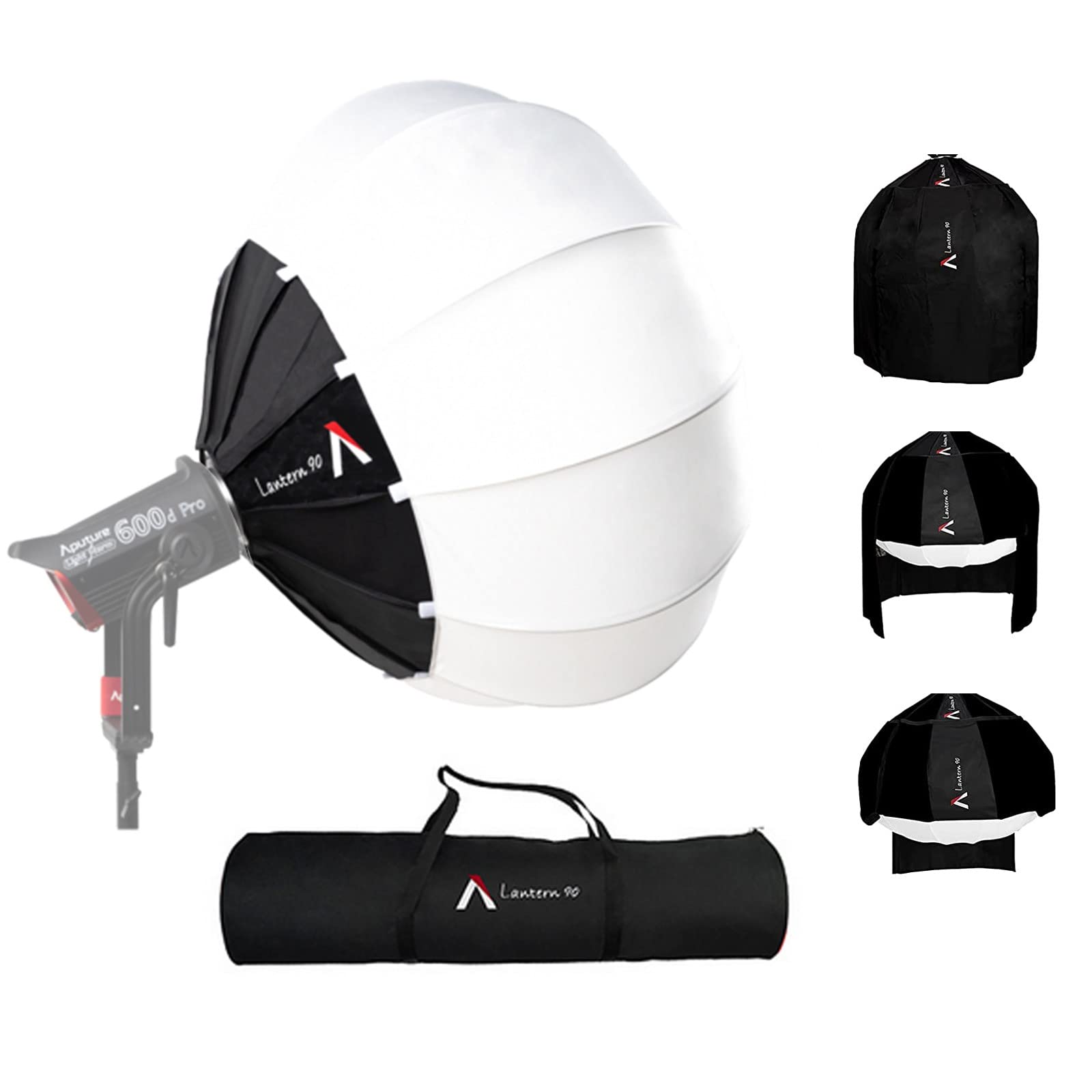 Aputure 90cm Softbox with Hook-and-Loop Skirt - Bowens Mount Compatible with 300X, 300D II, Amaran 200X, 200D, 60X, 60D - Perfect for Studio Photography, Portrait Lighting, and Video Production