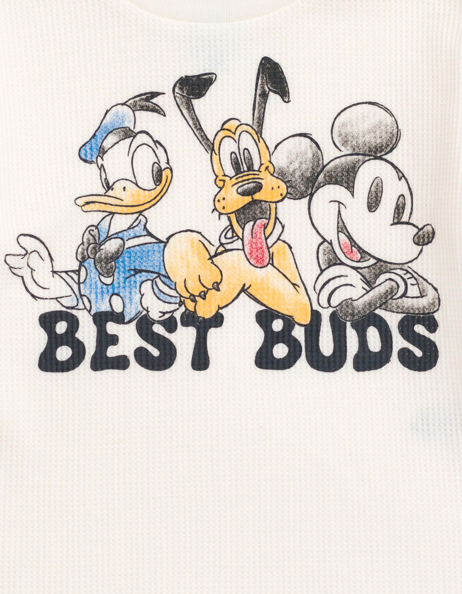 Disney Waffle Knit T-Shirt and Shorts Outfit Set for Babies & Toddlers (0-3 Months to 5T) - Soft Cotton PJs for Playtime, Naptime & Family Matching Outfits
