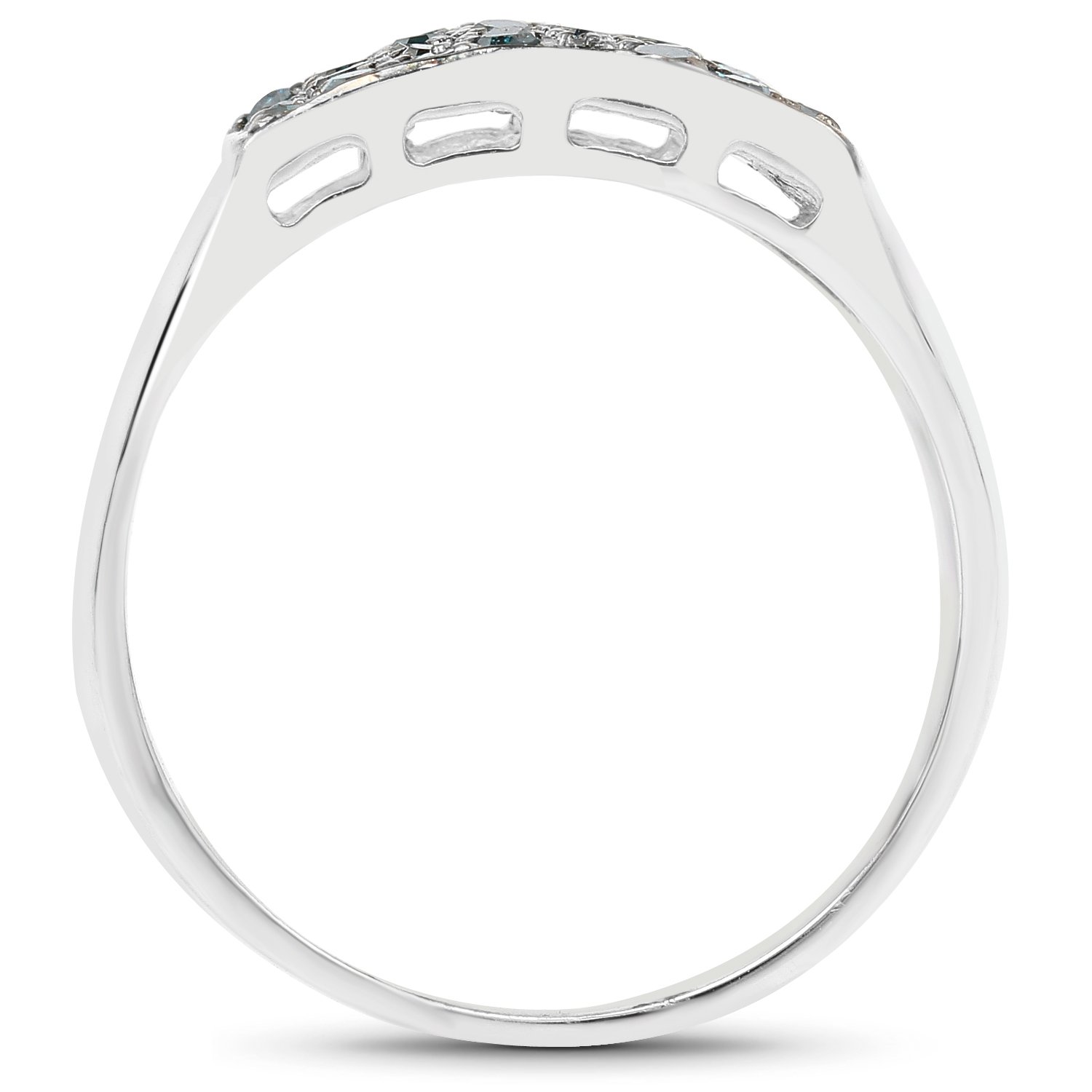 0.43 Carat Genuine Black Diamond Sterling Silver Ring for Women - 925 Silver Engagement Ring, Wedding Band, Anniversary Gift for Her - Perfect for Everyday Wear & Special Occasions