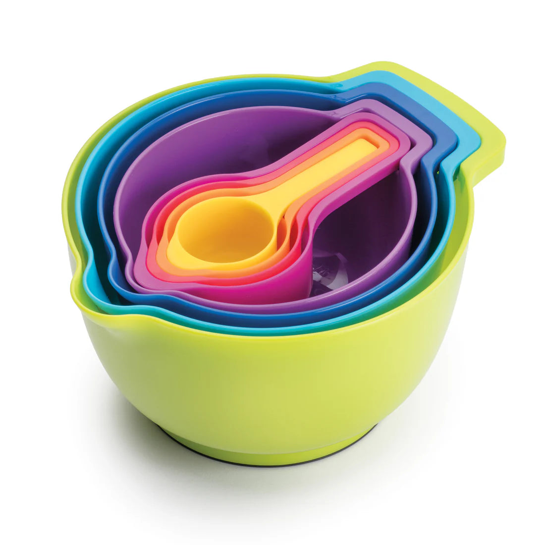 Vibrant Rainbow Bowl Set - 6-Piece Colorful Mixing Bowls for Baking, Cooking & Serving - Perfect for Meal Prep, Snacks & Family Dinners