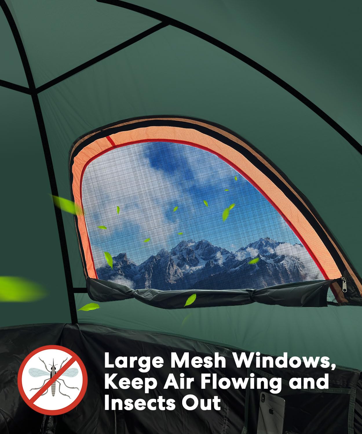 LIBERRWAY 6-6.5 FT Truck Bed Tent - Waterproof PU2000mm Double Layer with Rainfly - 2-Person Pickup Truck Tent for Camping, Outdoor Adventures & Road Trips (Green)