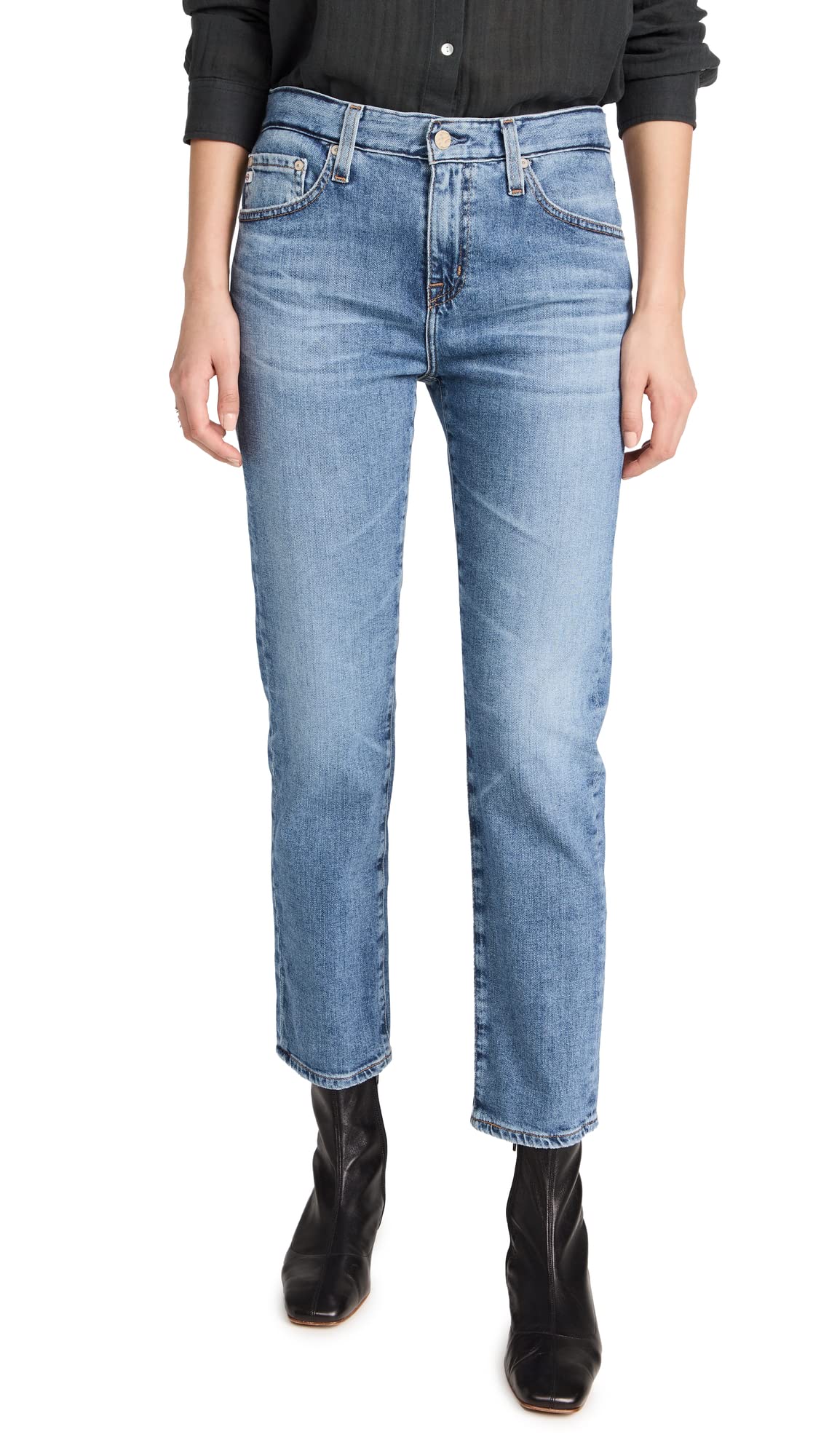 AG Adriano Goldschmied Women's Ex Boyfriend Slim Jeans - High Waisted Distressed Denim Pants for Casual Wear & Night Out
