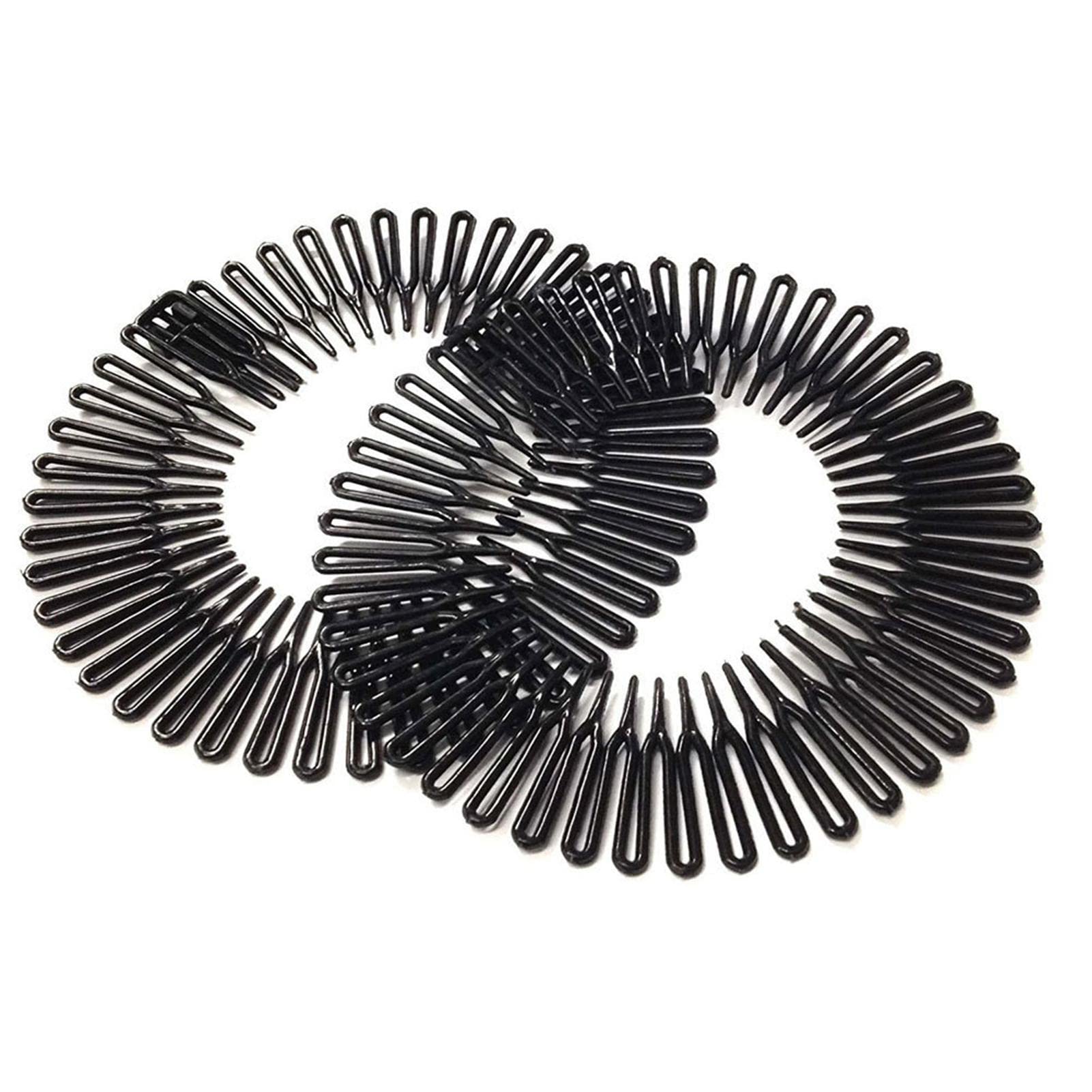 Full Circle Hair Comb Headband for Women - Flexible Non-Slip Elastic Headband with Circular Teeth - Perfect for Styling, Workouts, and Everyday Wear