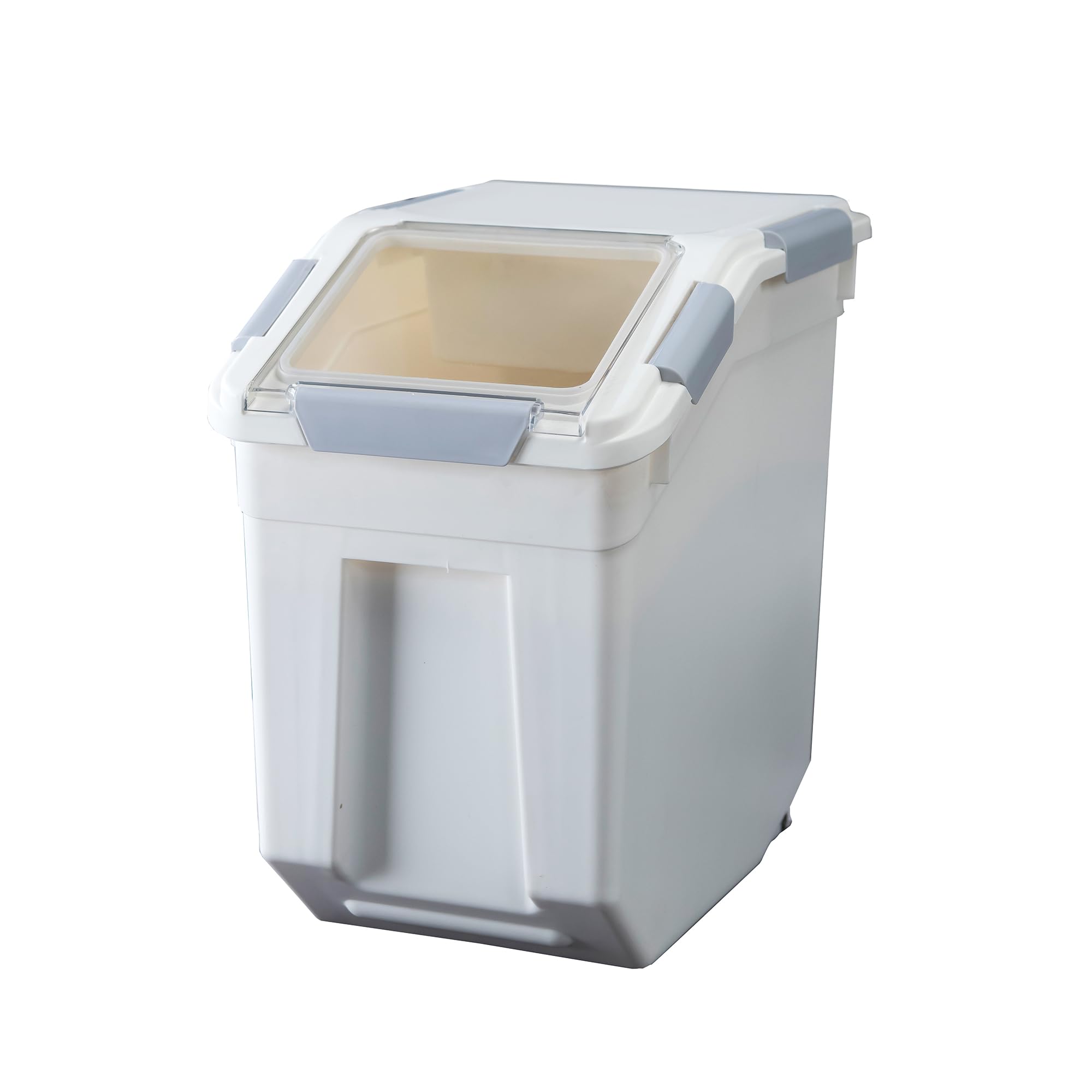 HANAMYA 25 Liter / 40 lbs BPA-Free Rice Storage Container with Measuring Cup - Airtight Food Storage for Rice, Grains, Pet Food & Flour - Perfect for Kitchen Pantry Organization (White, 1 Count)