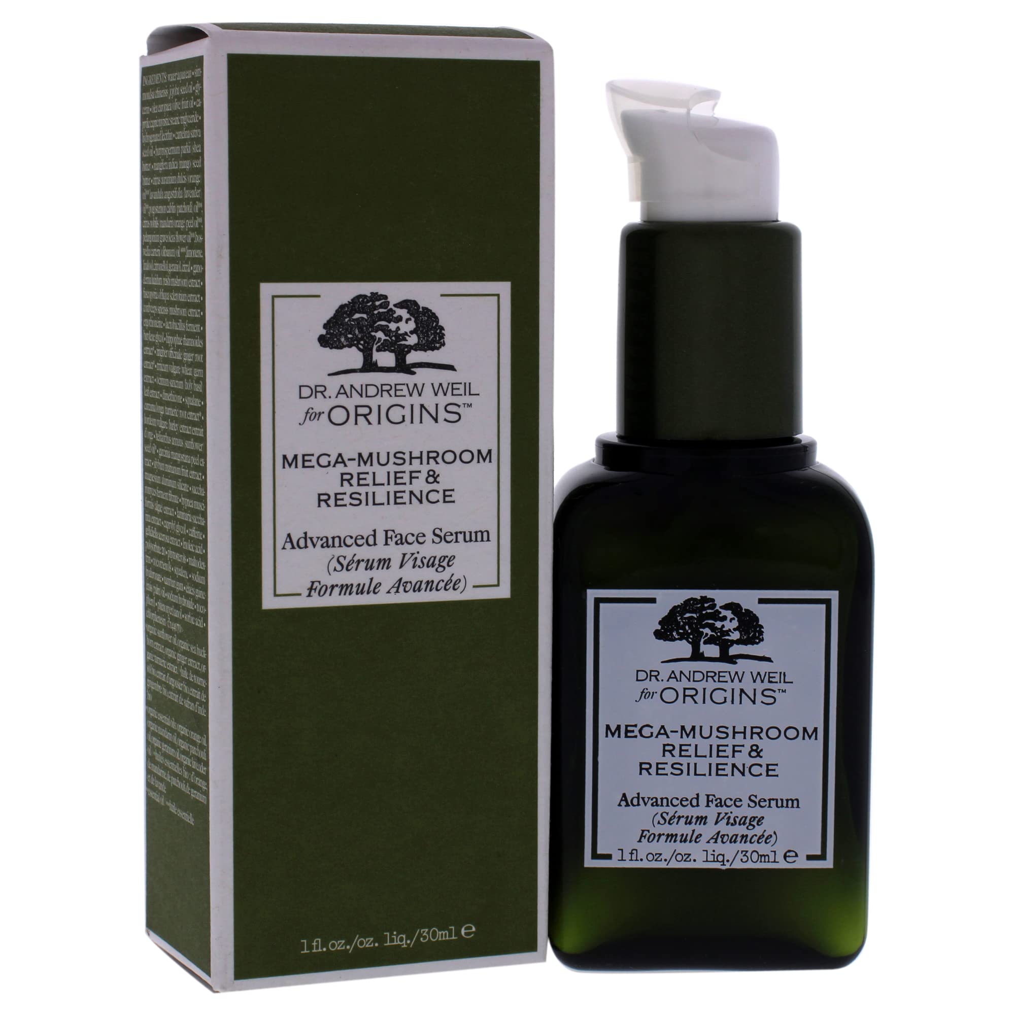 Origins Mega-Mushroom Relief & Resilience Advanced Face Serum for Women - 1 oz Anti-Aging Hydrating Facial Serum for Dry, Sensitive Skin - Perfect for Daily Skincare Routine & Nighttime Use