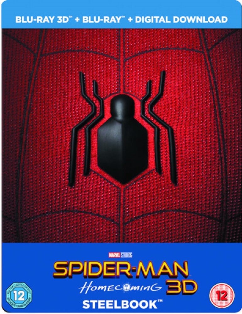Spider-Man Homecoming 3D & 2D Blu-ray - Limited Edition Steelbook with Resin Magnet & Comic Book (Region Free, 2017) - Perfect for Marvel Fans & Movie Collectors