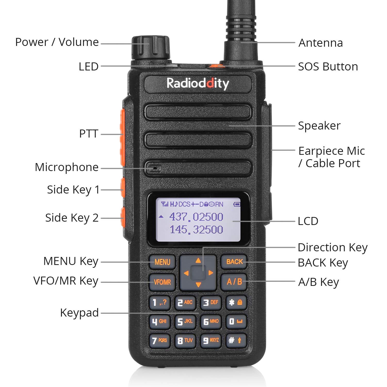 Radioddity GA-510 10-Watt Dual Band Ham Radio Handheld - High Power Long Range Two Way Radio with 2200mAh Batteries & CH340 Cable | Chirp Compatible for Emergency Communication, Outdoor Adventures & Hiking