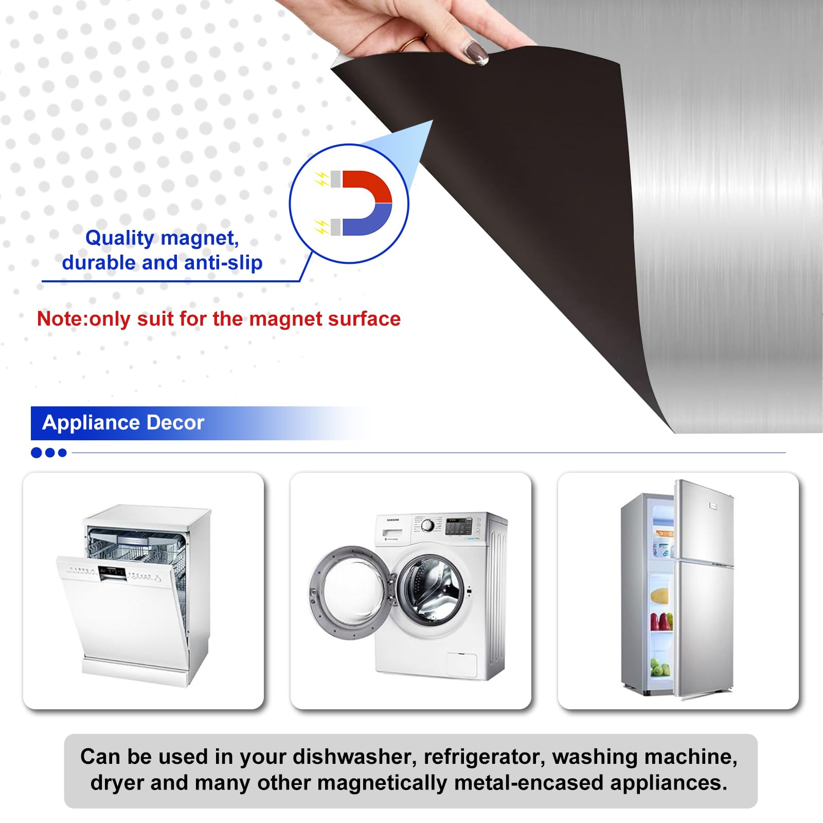 Stainless Steel Magnetic Dishwasher Cover 23