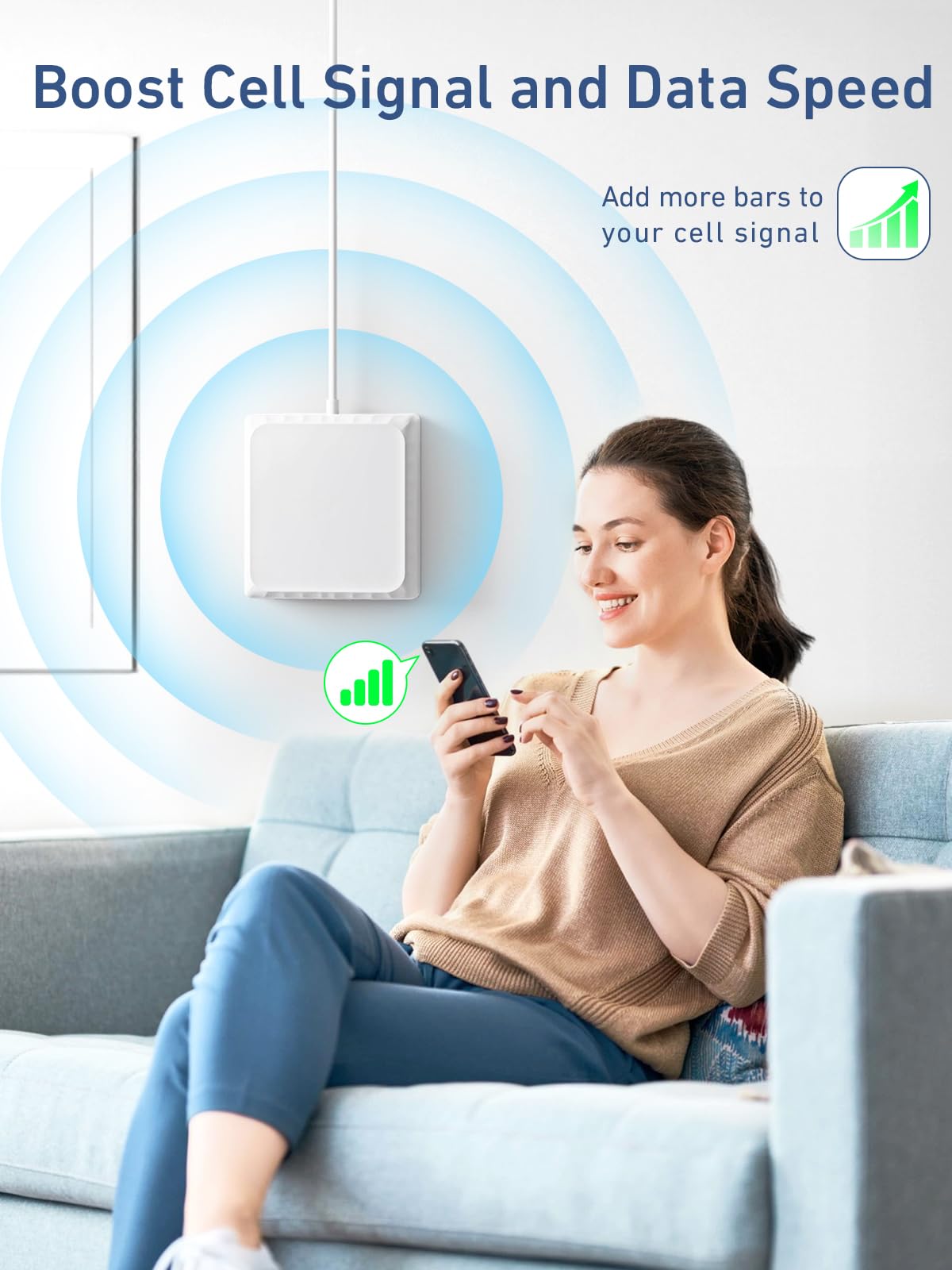 Premium 4G LTE & 3G Cell Phone Signal Booster for Home & Office - 70dB Dual Band Cellular Repeater (Band 2/4/25) | Covers 4,500 sq ft | FCC Approved for Verizon, AT&T & Sprint Networks | Perfect for Remote Work, Basements & Rural Areas