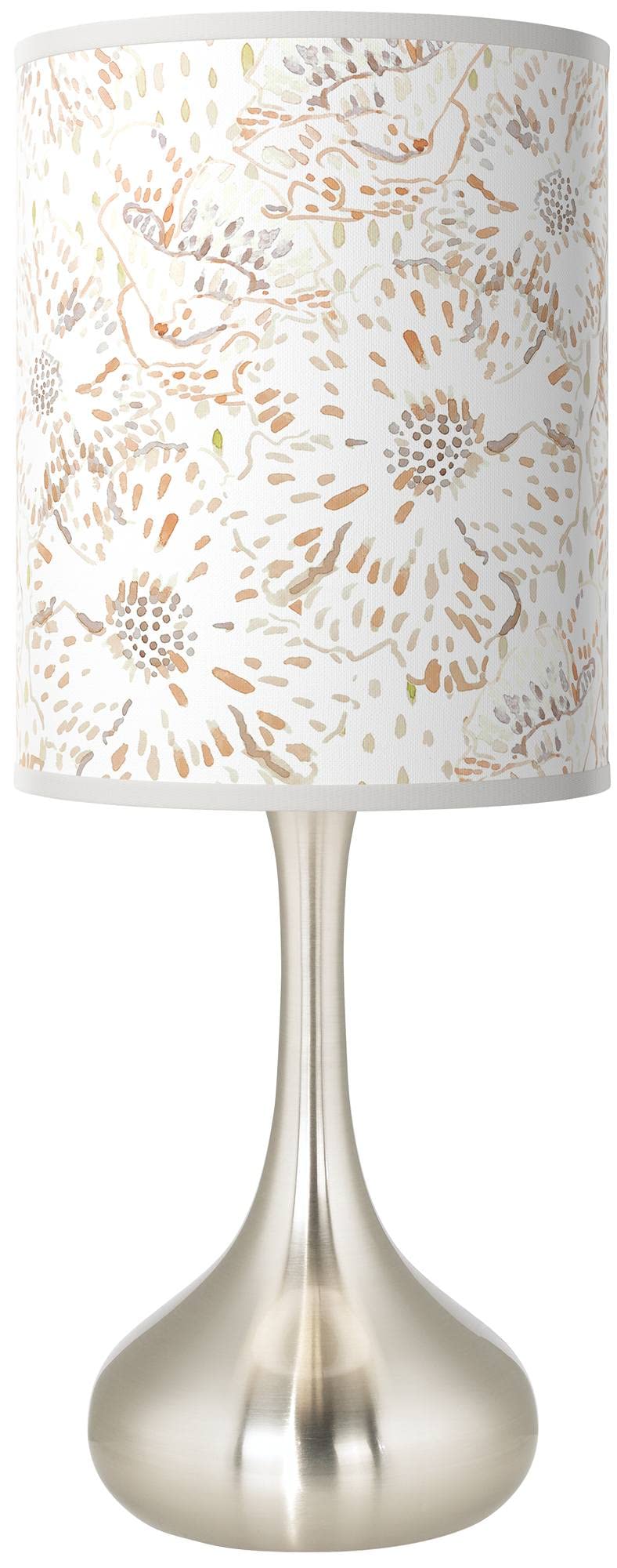 Windflowers Giclee Droplet Table Lamp with Printed Shade - Elegant Home & Office Decor Lighting for Bedroom, Living Room, Study