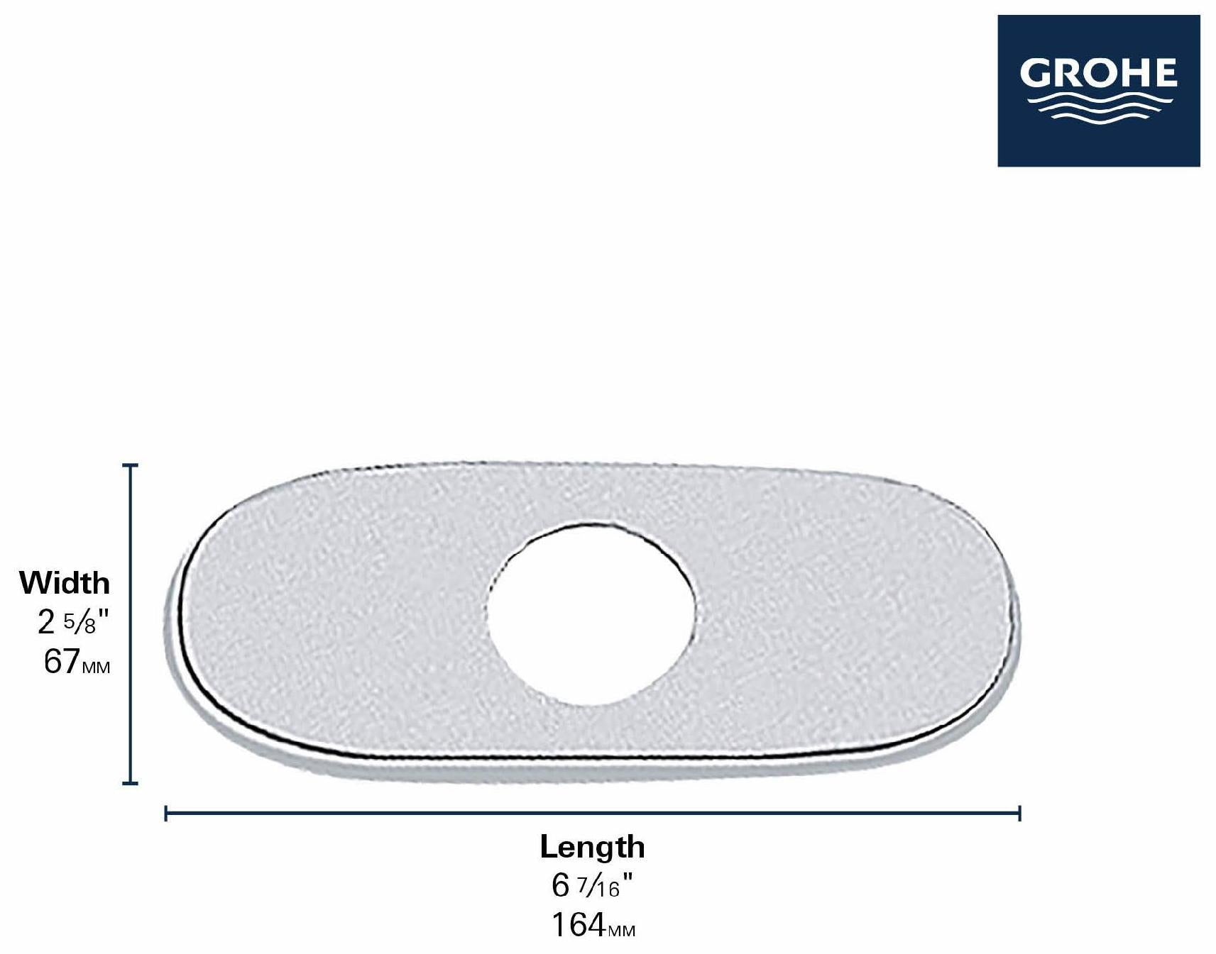 Grohe 6-Pack Chrome Escutcheon Deck Plates (Model 07551000) for Bathroom & Kitchen Faucet Installation - Perfect for Home Renovation & DIY Projects