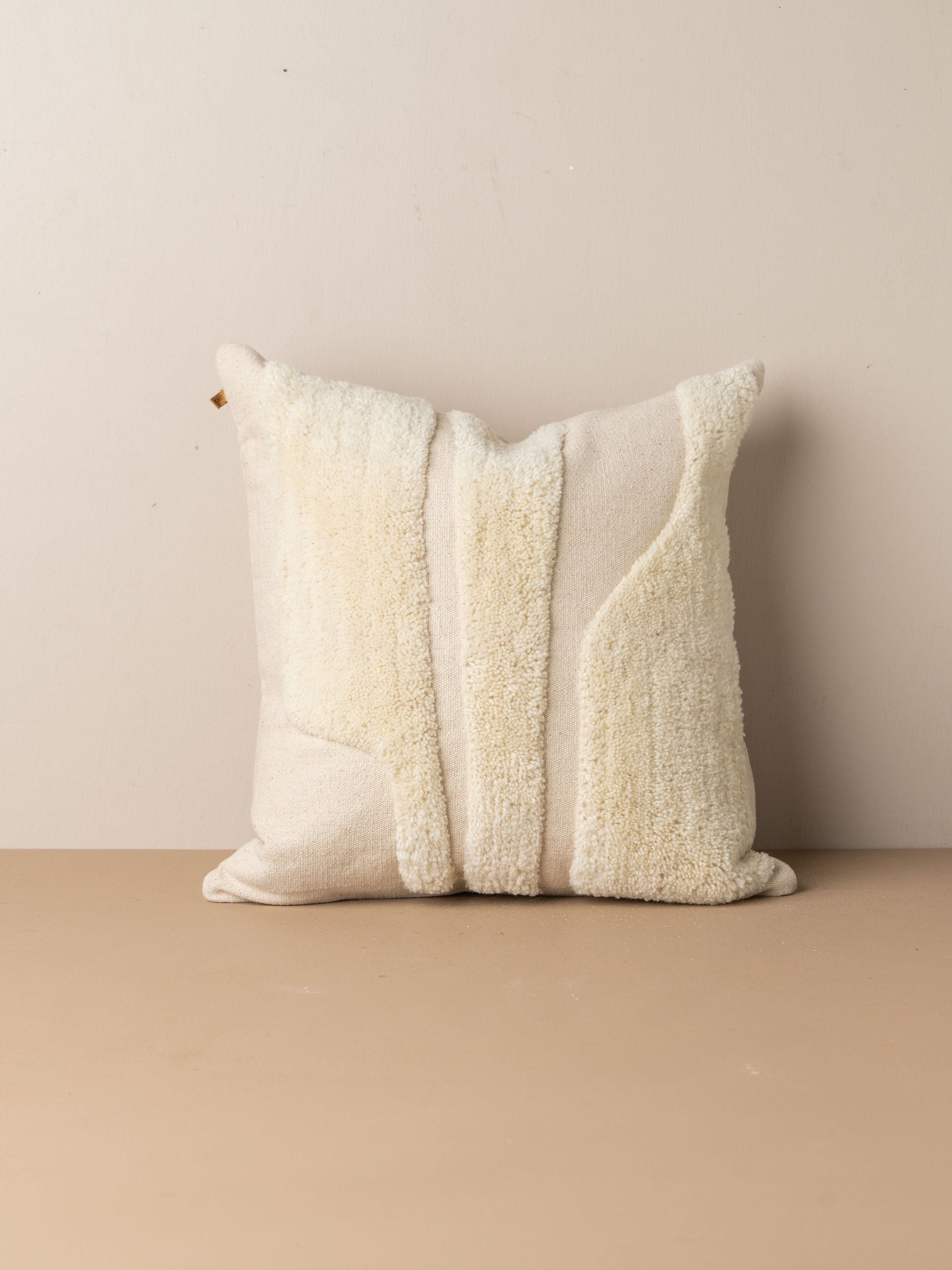 Abstract Square Cushion Cover - Ivory Cotton Decorative Pillow Case for Sofa, Bed, Living Room & Home Decor