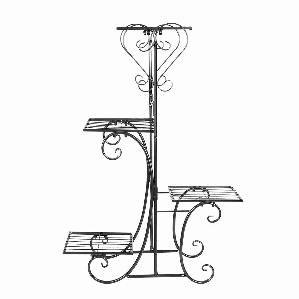 4 Tier Metal Flower Stand - Sturdy Indoor Plant Holder for Home, Office & Garden Decor | Perfect for Displaying Potted Plants, Succulents & Herbs