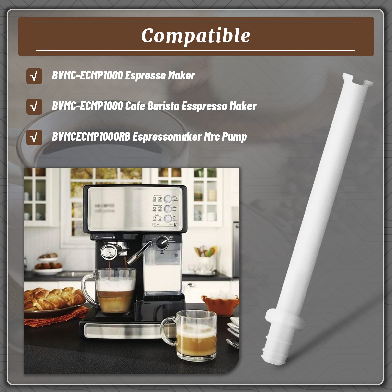 Replacement Silicone Tube for Mr Coffee BVMC-ECMP1000 Espresso Maker - Durable Food-Grade Hose - Perfect for Coffee Machine Maintenance & Repair