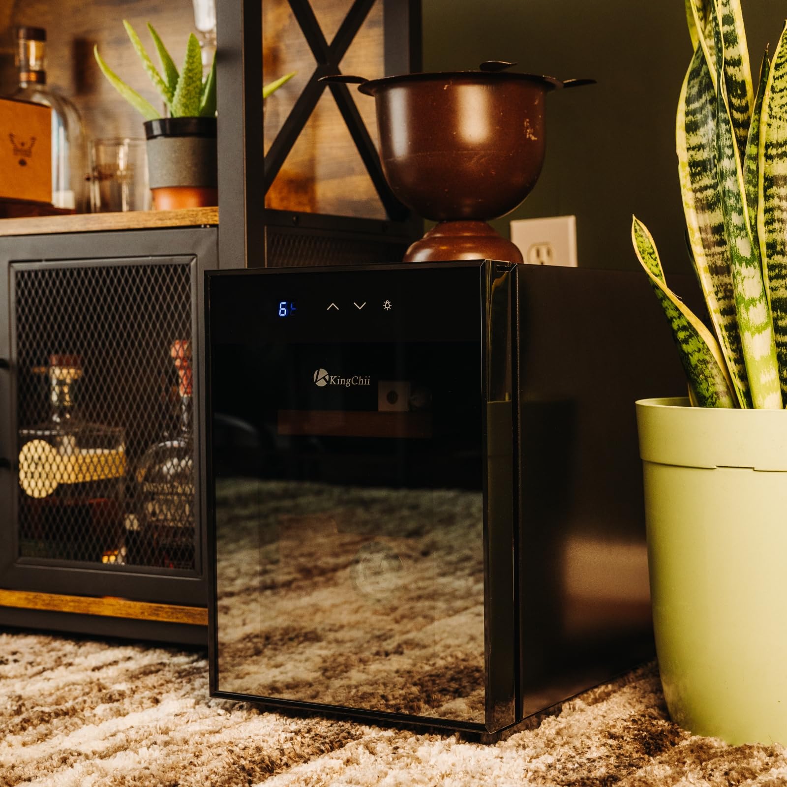 KingChii 16L Electric Cigar Humidor with Digital Temperature & Humidity Control System, Spanish Cedar Wood Shelves & Hygrometer - 2 Layer 100 Cigar Capacity - Perfect for Home, Office, or Man Cave - Ideal Father's Day Gift for Men