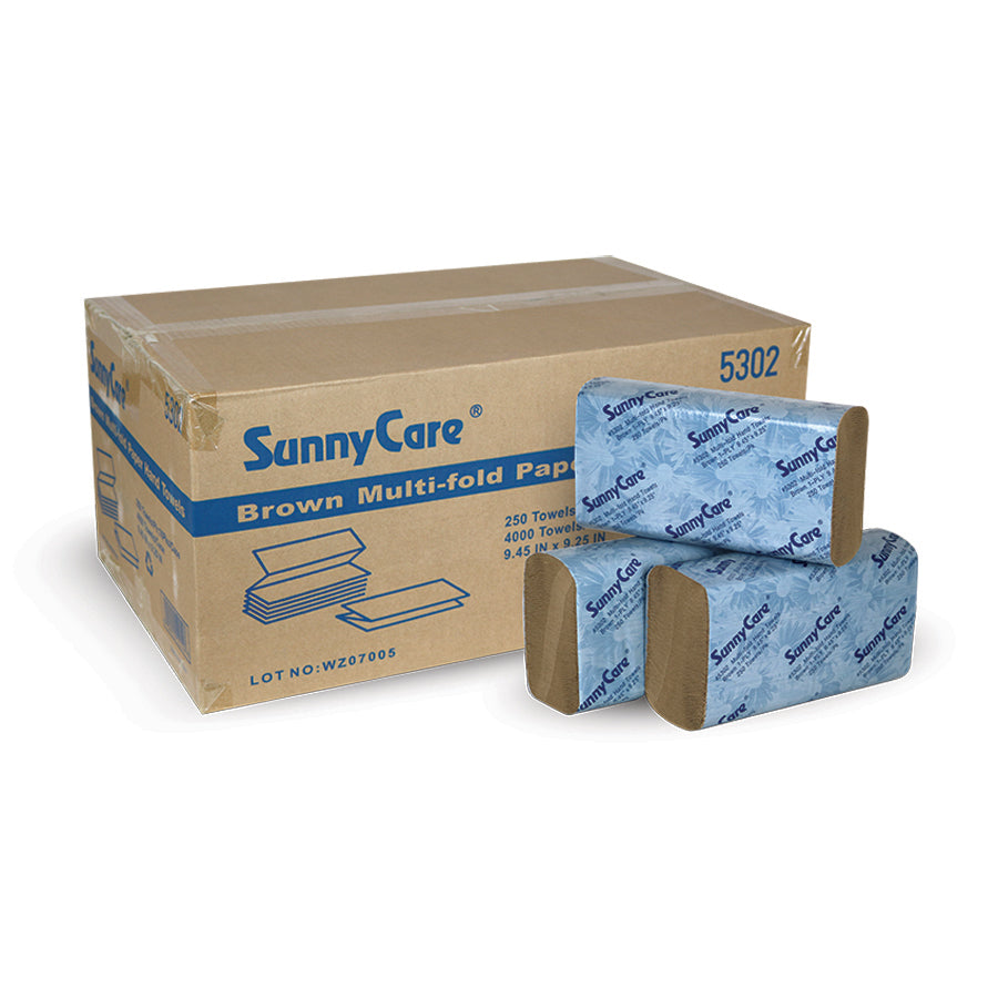 Eco-Friendly Multi-Fold Brown Recycled Paper Towels (4000/Case) - Ideal for Home, Office, and Commercial Use
