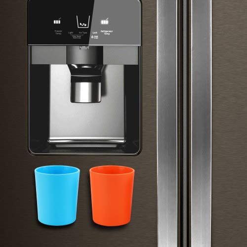 EZCUP Magnetic Fridge Cups for Kids - BPA-Free Plastic Toddler Cups with Open Top Design for Independent Drinking - USA Made Hanging Cups for Refrigerators & Water Coolers - Safe Non-Toxic Baby Cups for Home, Daycare & Travel Use