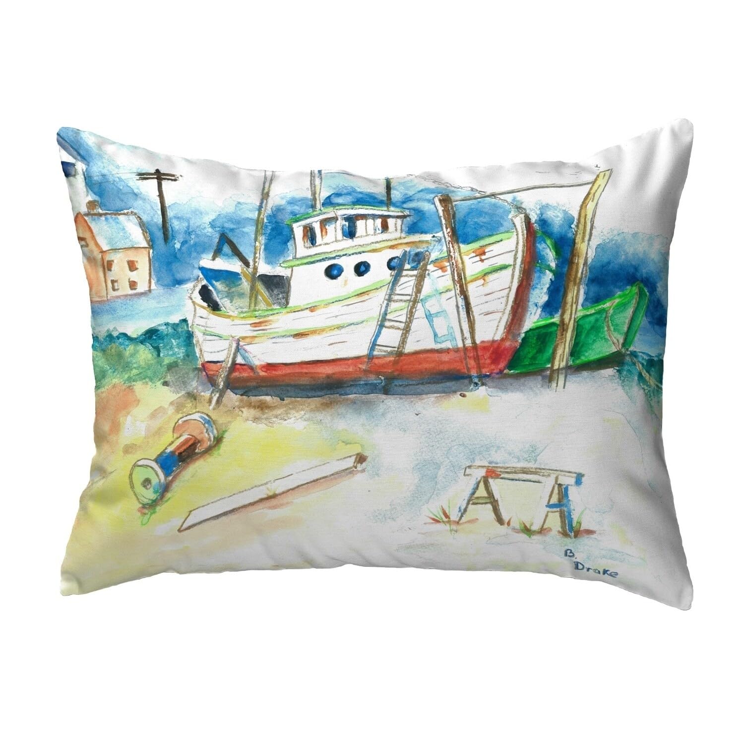 Betsy Drake KS698 Decorative Throw Pillow 11x14 Inches - Multi-Color Accent Cushion for Sofa, Bed & Living Room Decor