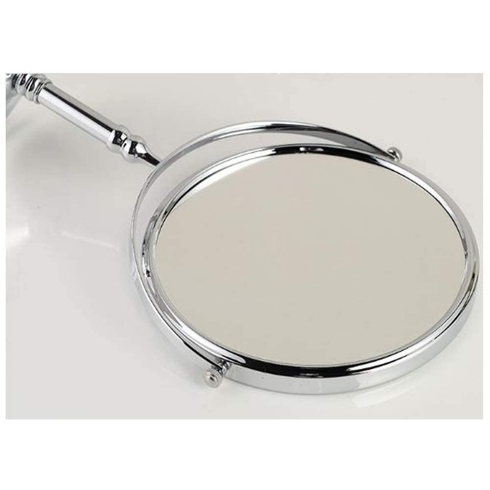 Kamini Enterprise Dual-Sided Magnifying Cosmetic Mirror with Stand & Removable Handle - 10X/1X Makeup Mirror for Vanity Table, Travel & Professional Use (Plastic, Silver)