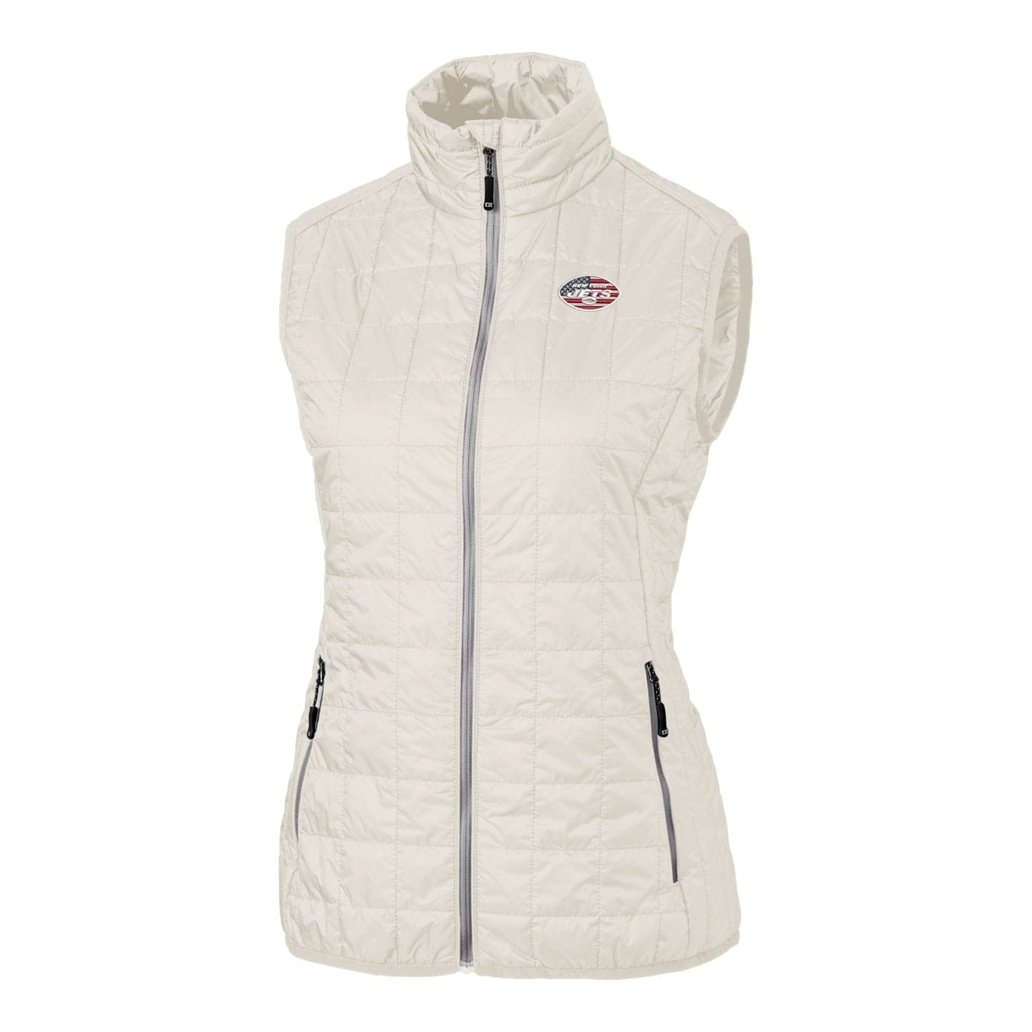 Cutter & Buck Women's NFL Americana Rainier Full-Zip Vest - Lightweight Water-Resistant Jacket for Football Fans, Outdoor Activities & Casual Wear