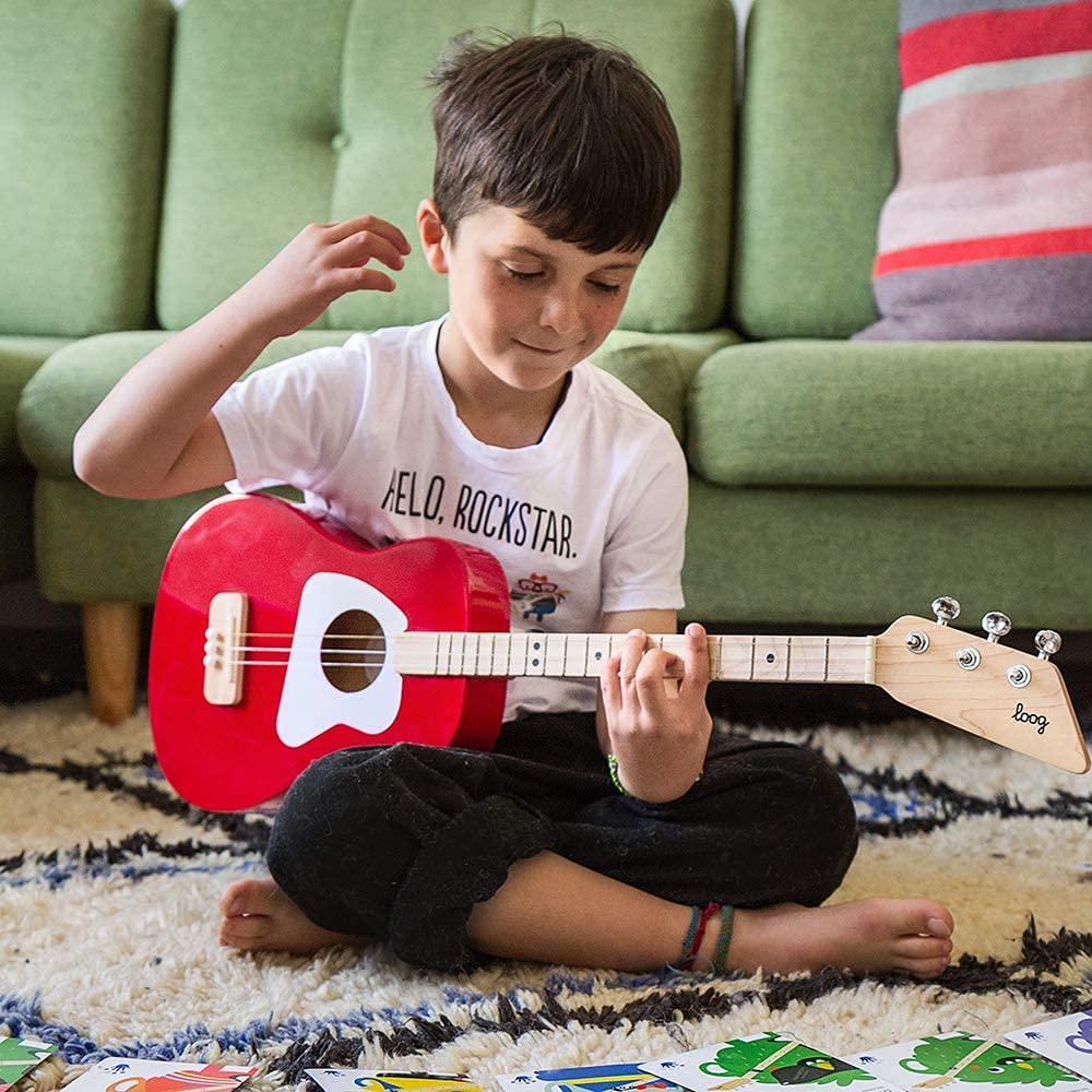 Loog Pro Acoustic Kids Guitar - 3-String Beginner Guitar for Ages 6+ with Free Learning App & Video Lessons - Perfect for Home Practice, Music Classes & Birthday Gifts