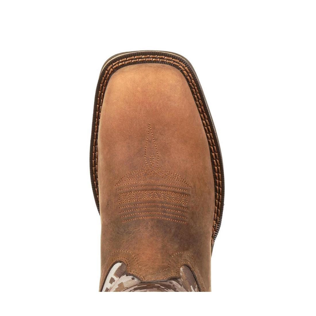 Rebel Desert Camo Pull-On Western Boots for Men - Comfortable Cowboy Boots for Riding, Hiking & Outdoor Adventures