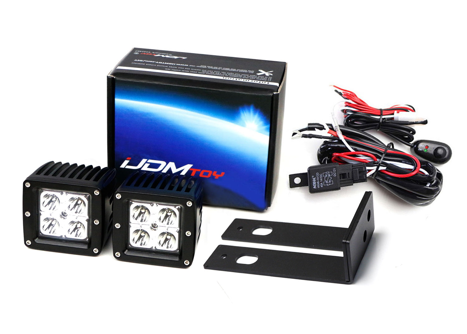 20W LED Pod Lights for Jeep Wrangler JL (2018+) - Dual 2x2 Off-Road Light Kit with Rear Bumper Mount & Wiring Harness - Perfect for Night Driving, Off-Roading & Trail Adventures