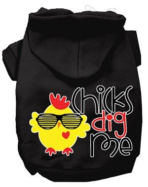 Chicks Dig Me Screen Print Dog Hoodies - Trendy & Comfortable Pet Apparel in Multiple Colors - Perfect for Walks, Playdates & Photo Shoots